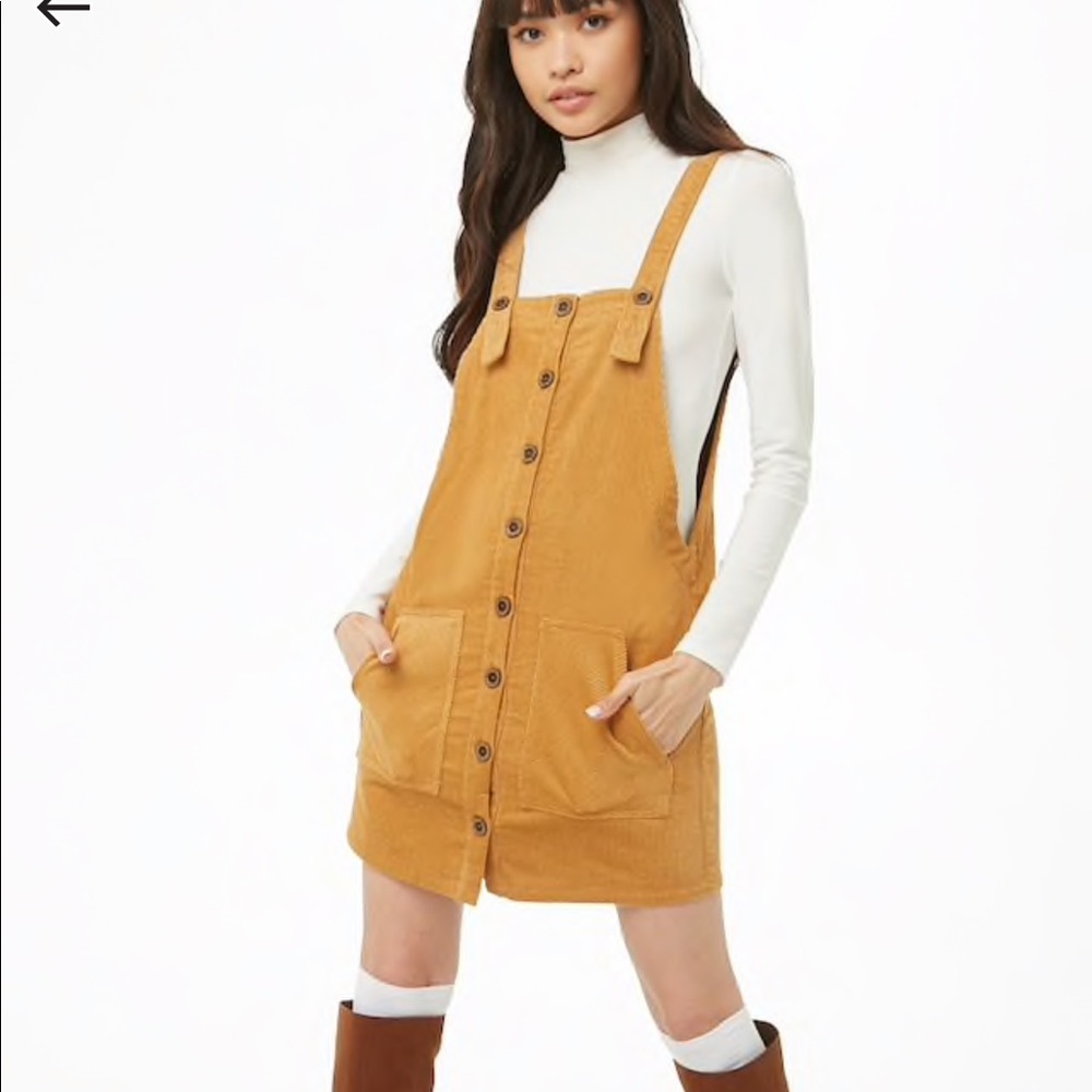 Corduroy Mini Overall Dress